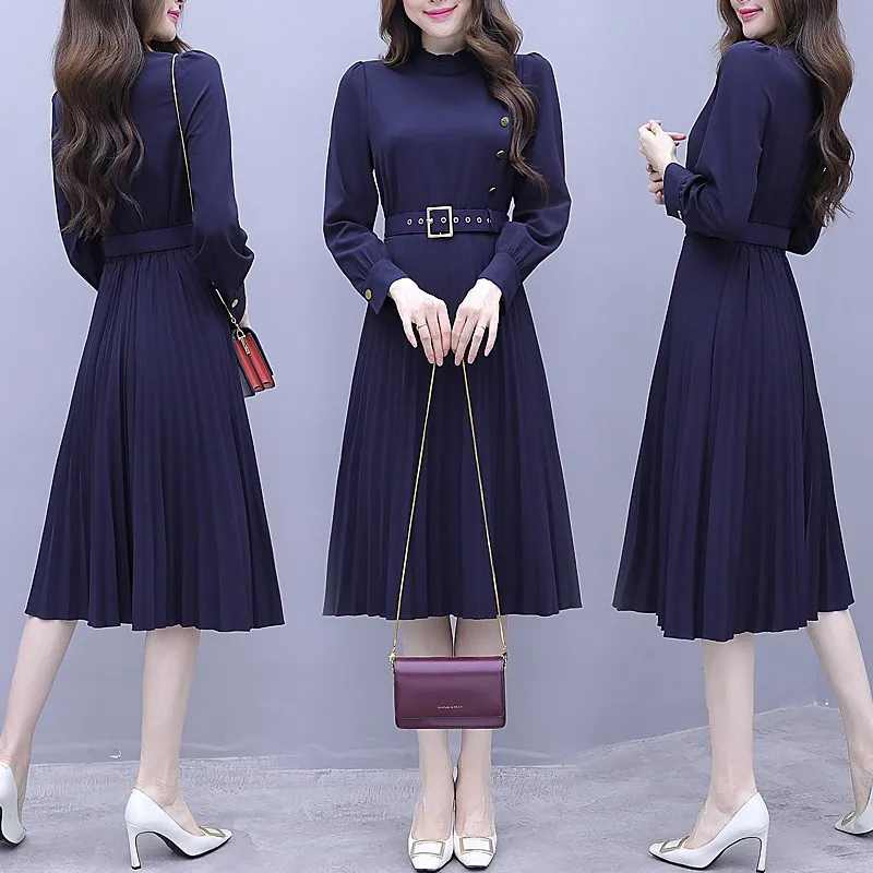

Long-sleeved Dress WOMEN'S Dress Autumn 2019 Trend New Style Early Autumn High-End Elegant Spring Clothing Feminine Skirt