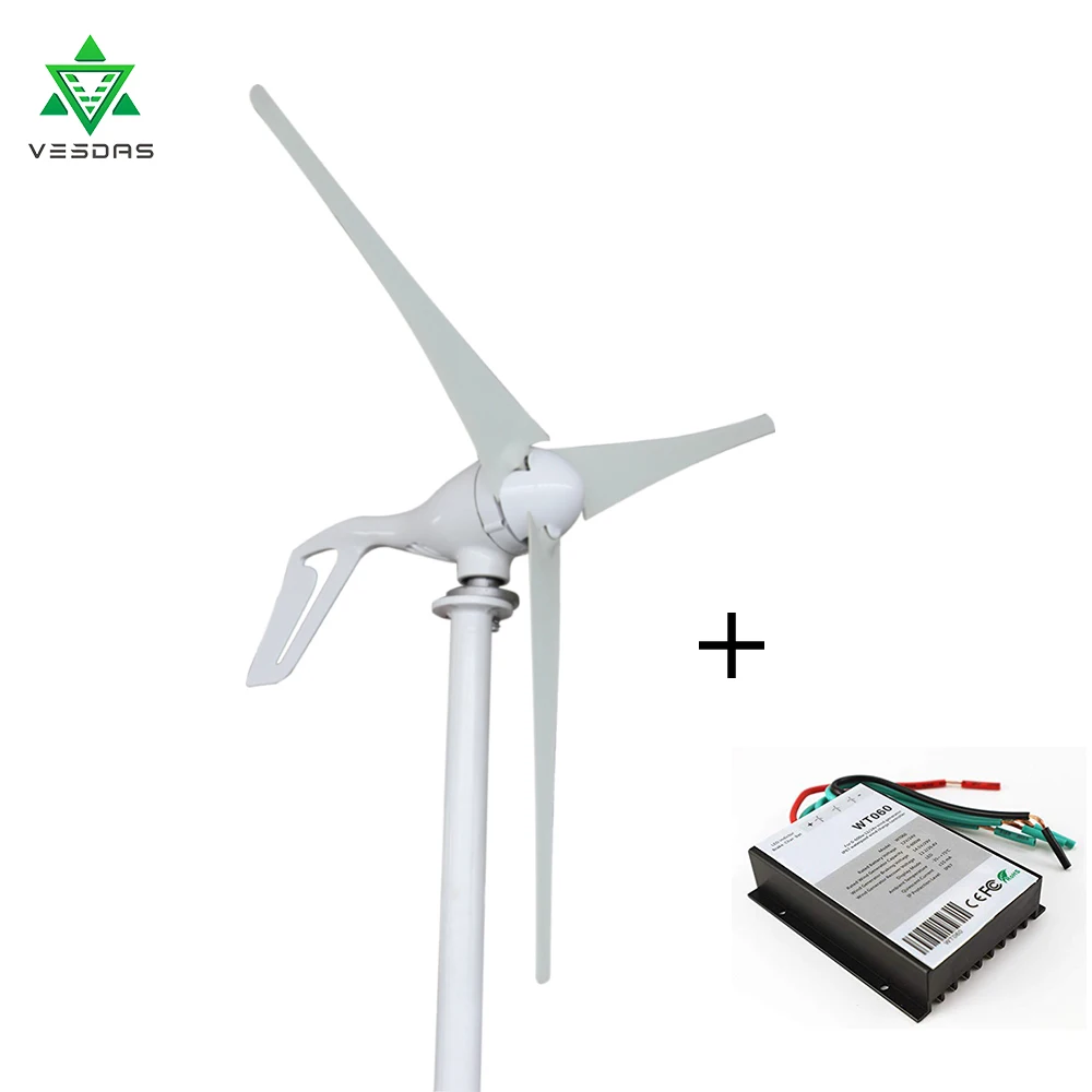 

Vesdas Wind Turbine Generator 400W Small Windmill Wind Controller blade Home Mini gerador eolico Charge for Marine Boat