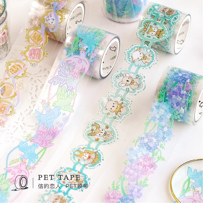30mm*3m Transparent Pet Washi Tape Stickers Scrapbooking Masking Tape Japanese Stickers Kawaii Bullet Journal School Supplies afbeelding