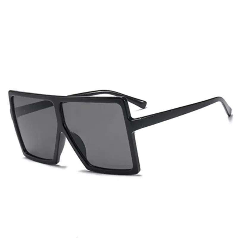 c1 glossy black Новинка, большие квадратные солнцезащитные очки для женщин, большая оправа, солнцезащитные очки, Ретро стиль, унисекс, Oculos Feminino UV400, женские очки, низкая цена - Цвет линз: c1 glossy black