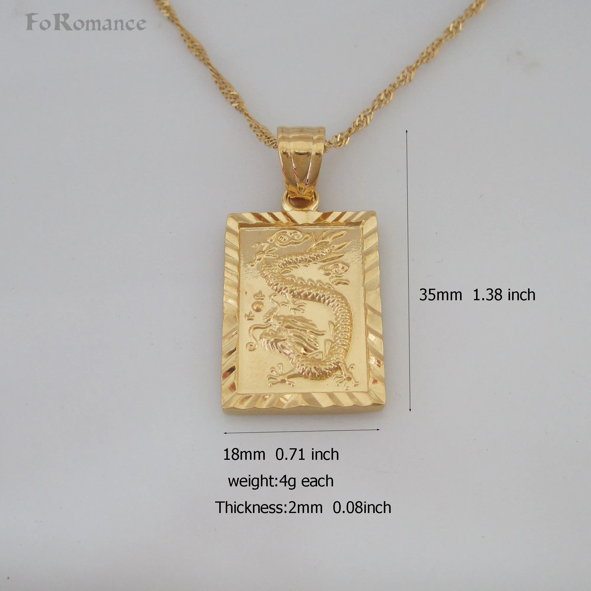 

ORDER 10$ ship with tracking code 18" water wave NECKLACE & TRADITIONAL CHINESE DRAGON WITH WORD FU FORTUNE BACKSIDE PENDANT