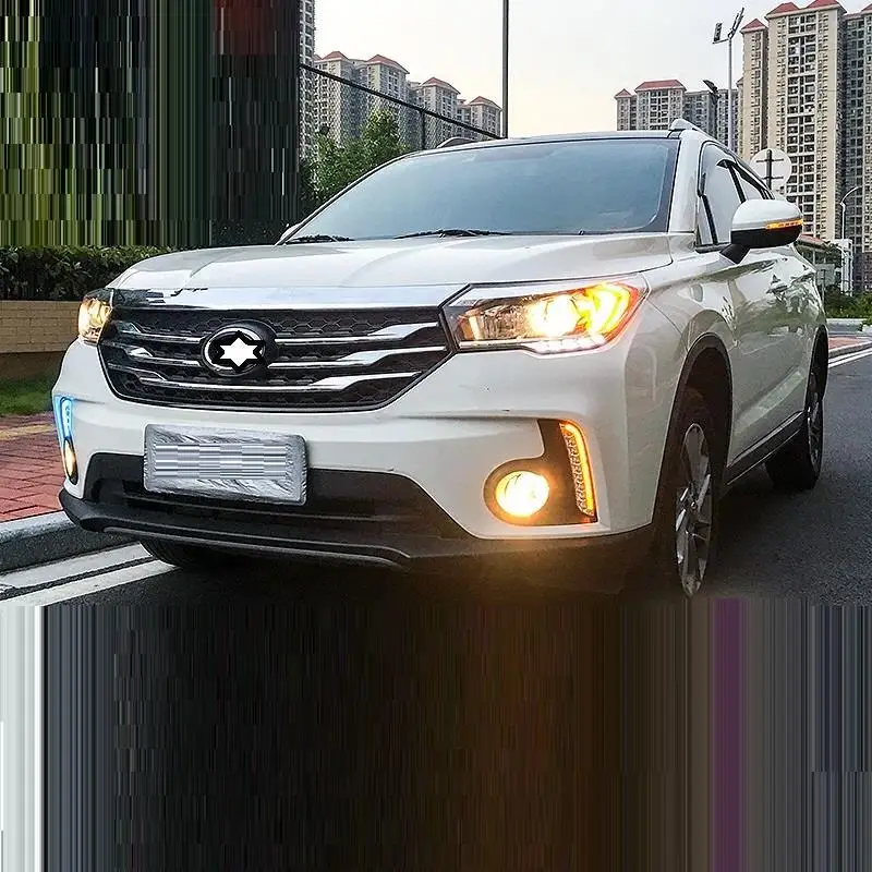 Автомобили Luces Para Drl Авто дневные ходовые Automovil светодиодные наружные Cob передние противотуманные фары автомобиля в сборе 17 18 для Trumpchi GS4