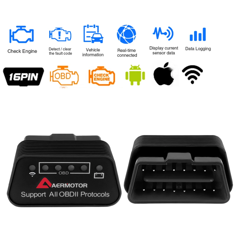 Wi-Fi-сканер OBD2 Для AMG Mercedes Brabus Volvo BMW Audi VW Seat Skoda Mitsubishi Toyota Honda Nissan Mazda Kia Hyundai Peugeot |