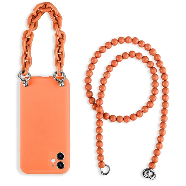 Crossbody Case For Xiaomi Redmi Note 9 Pro 10 8T 8 9S 9T POCO X3 NFC Mi 10T Pro Necklace Strap Lanyard Liquid Silicone Cover Orange