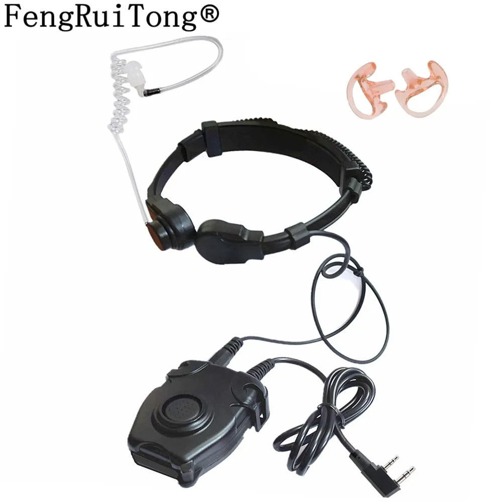 Walkie Talkie Microphone Heavy Duty for Peltor PTT Neck Throat Mic Earpiece Radio Nato Tactical Headset for Baofeng Kenwood  TYT