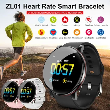 

Zl01 Smart Watch Women Men Sport 1.3 Inch Screen Fitness Tracker Heart Rate Monitor IP67 Waterproof Message Reminder Watch