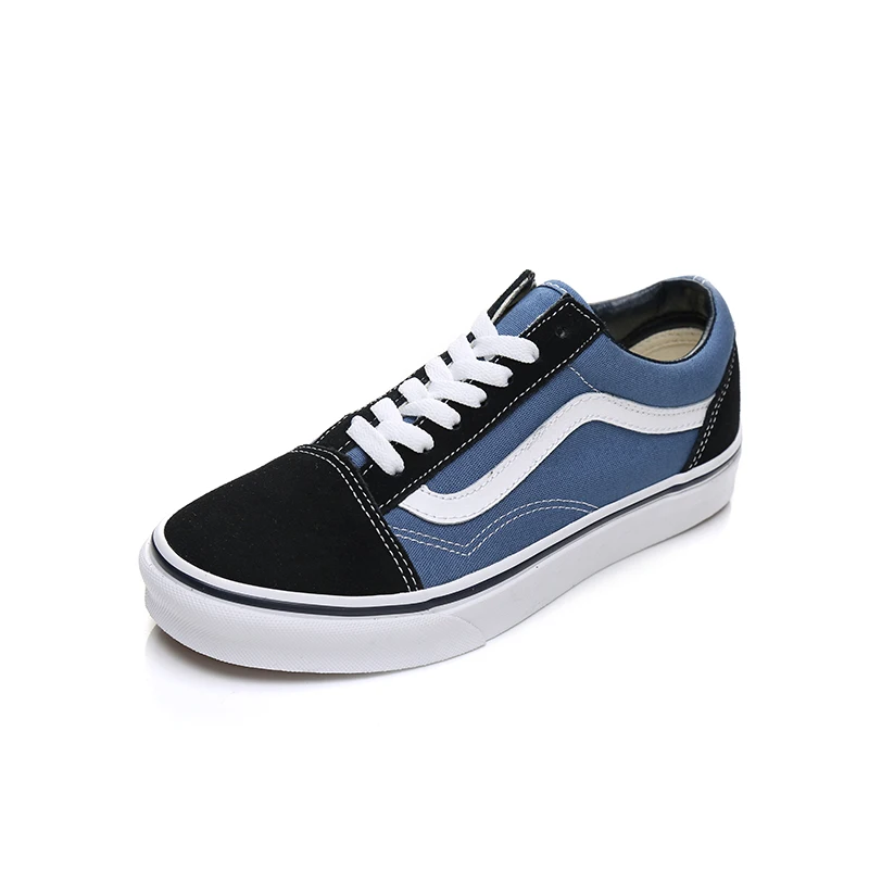 VANS Old Skool/Аутентичные кроссовки унисекс; уличные спортивные слипоны; многоцветная Классическая модная повседневная обувь; коллекция года; цвет синий; VN000D3HNVY
