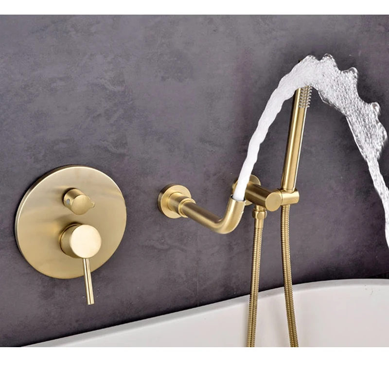 Смеситель для ванны sengreen матовый черный/хромированная латунь с ручным душем