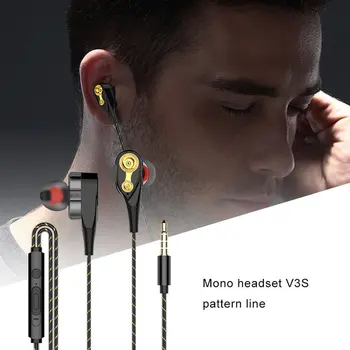 Écouteurs intra-auriculaires avec Microphone, casque d’écoute avec fil, stéréo, double entraînement, pour Sport, Portable, haut-parleur unique, 3.5mm