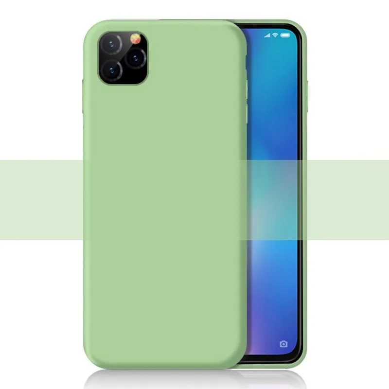Жидкий силиконовый чехол для iPhone 11 Pro Max для iPhone X XS MAX XR 7 8 6 6S Plus бархатный тонкий матовый резиновый мягкий чехол - Цвет: Зеленый