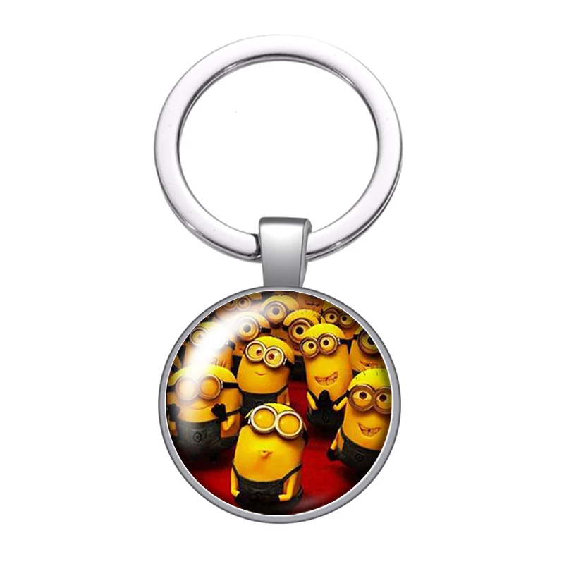 Teenage Mutant Ninja Turtles Cartoon Keychain Keyring Silver Glass Key Ring Gift