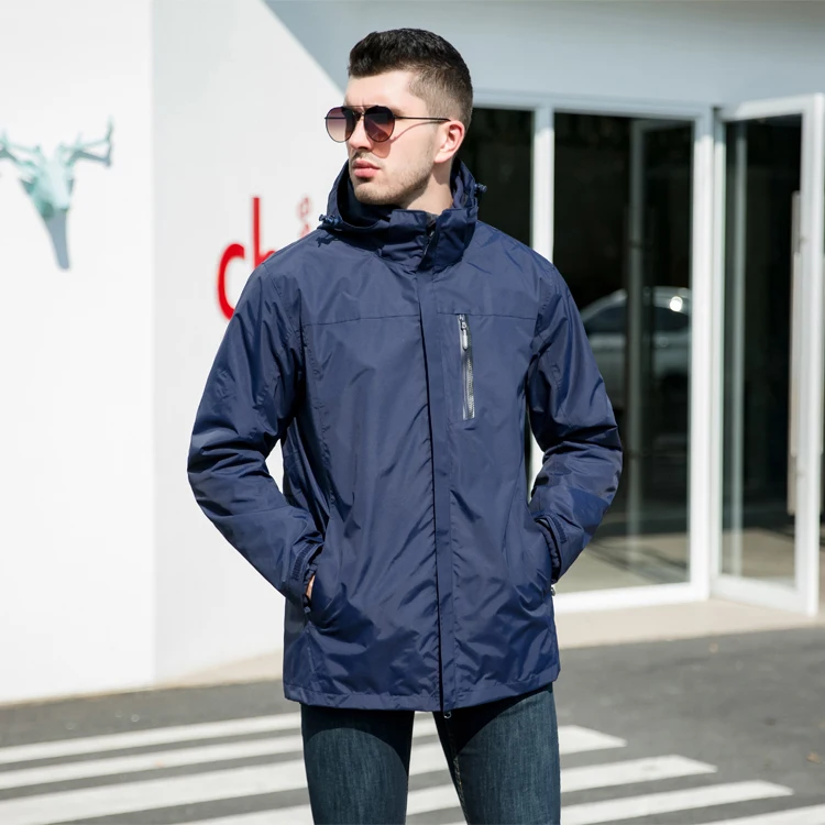 Navy Blue Новинка, зимняя мужская куртка для улицы, теплая ветровка, водонепроницаемая, для спорта на открытом воздухе, Походов, Кемпинга, альпинизма, рыбалки, мужская куртка - Цвет: Navy Blue