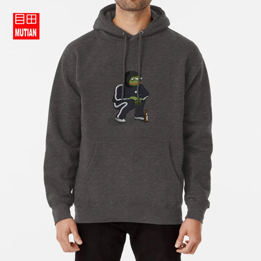 Толстовки Slav Pepe, свитшоты slav squat cheeki breeki pepe meme xd oh hi mark - Цвет: darkgrey-hoodie