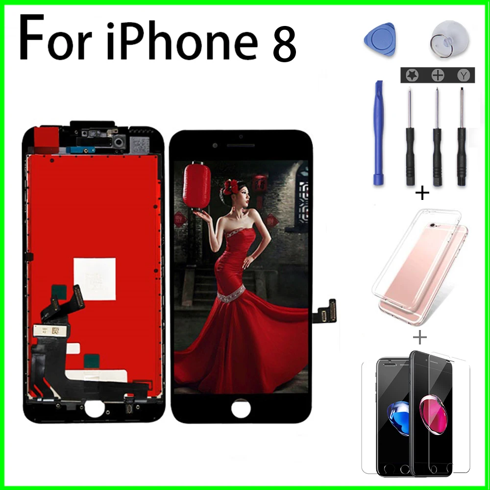 

Pantalla for iPhone 8 8 Plus LCD White&Black AAAAA Display Digitizer Assembly Screen for iPhone 6 7 7 Plus 3D Touch LCD Display