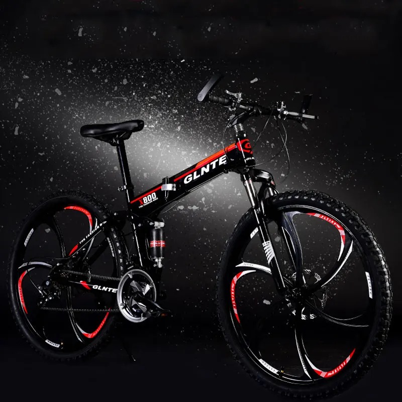 26 Inch 21 Speed Mountain Bike Double Disc Brake Folding Speed Aluminum Alloy Rim Road Bike Racing Bicycle