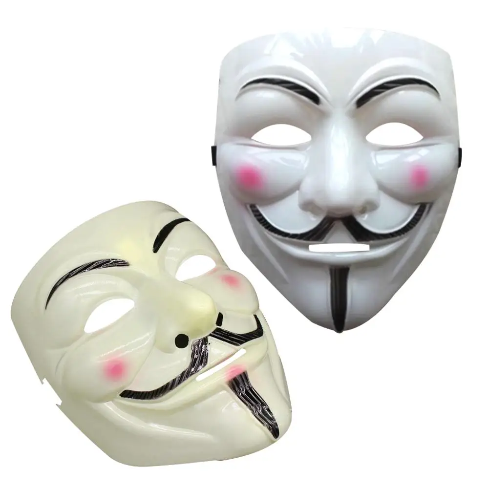 Горячая Распродажа Белый/Желтый V для Vendetta Маска Гая Фокса аноним Хэллоуин Косплей костюмы вечерние принадлежности