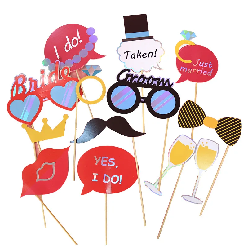 12Pcs-Foto-Props-Noiva-A-Ser-Partido-Decora-o-Do-Partido-de-Galinha-Equipe-culos-Festa