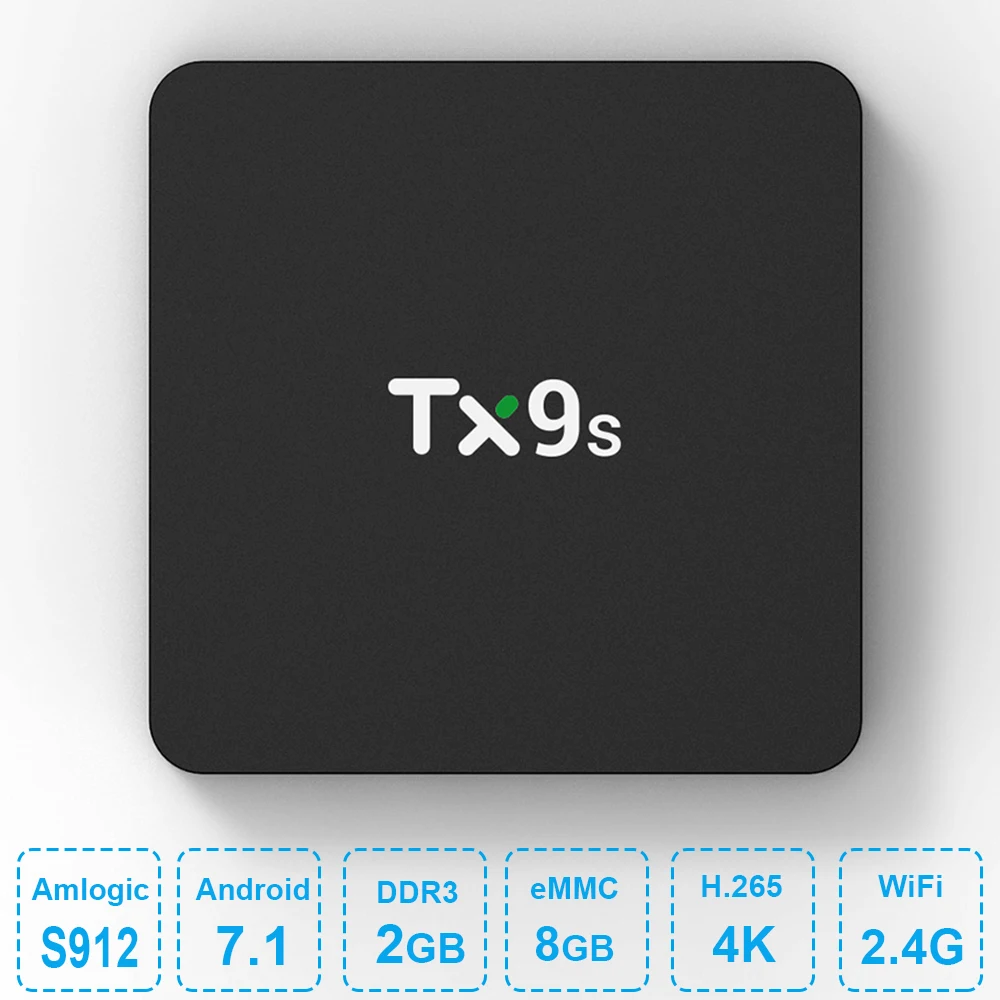 ТВ приставка TX9s с восьмиядерным процессором Amlogic S912 Android 7 1 ОЗУ 2 Гб ПЗУ 8 ГБ 4 ГГц Wi Fi