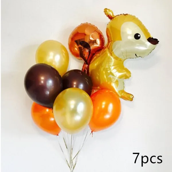 7 шт. большие воздушные шары в виде животных, енота, лисы, ежика, воздушные шары с днем рождения, джунгли, вечерние украшения, детское шоу, декоративные игрушки - Цвет: as picture
