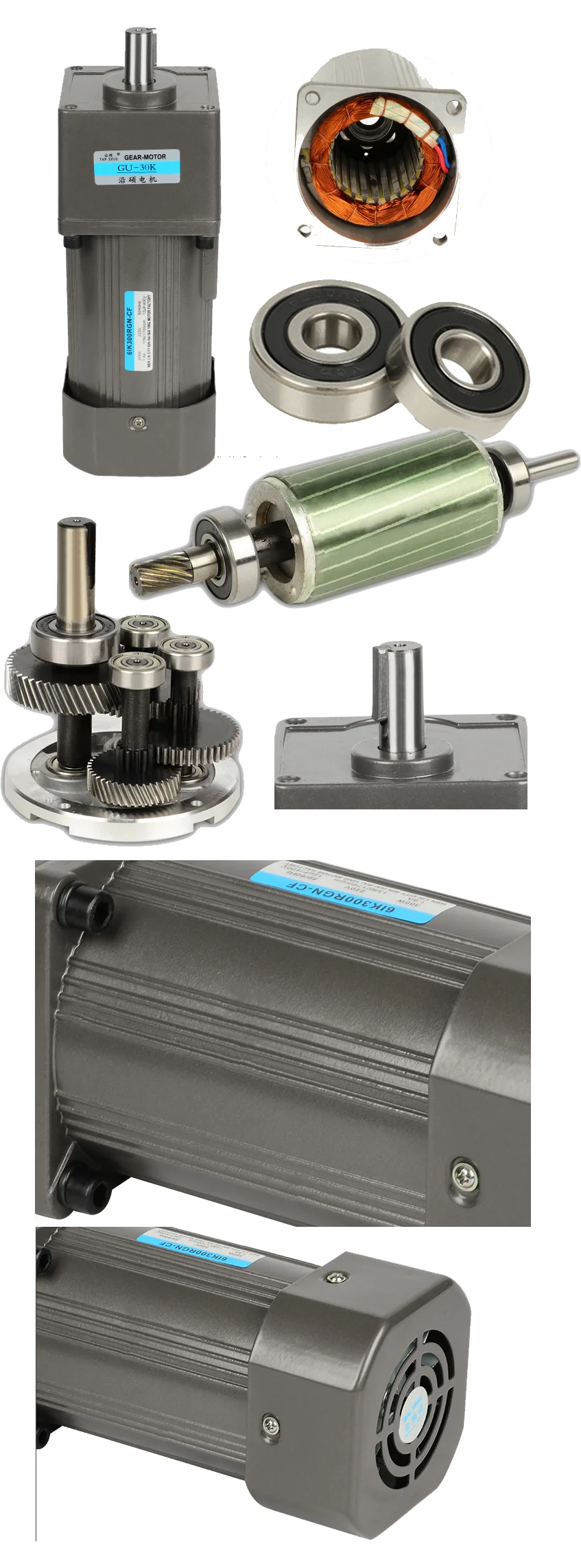 AC220V, AC220V/380 V 200W AC Редуктор, высокий крутящий момент, Реверсивный, фиксированная скорость