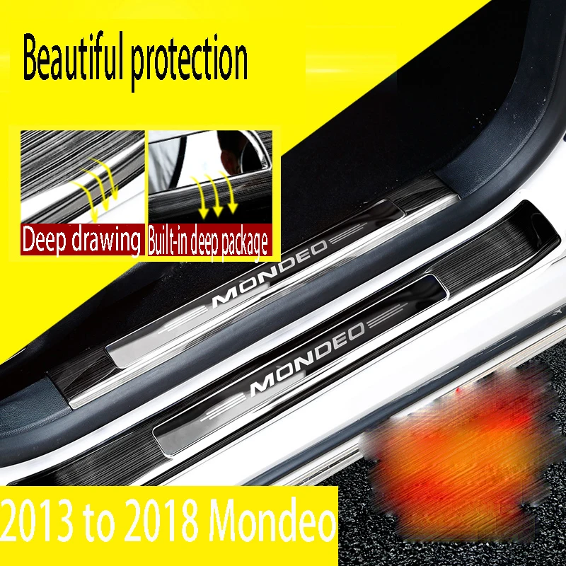 13 18 для Ford Mondeo пороговая полоса приветственная дверь скутера внутренняя и