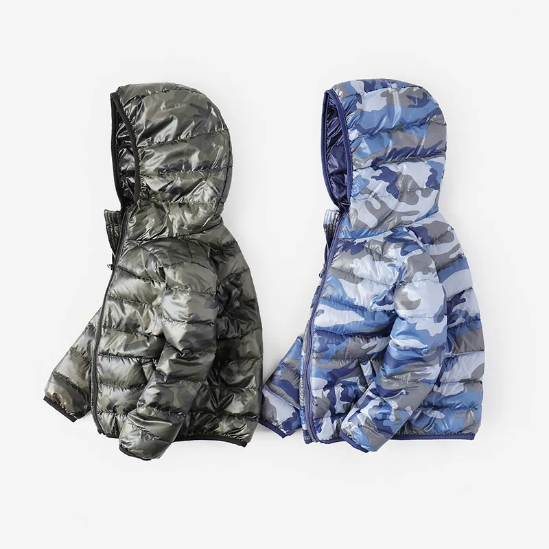 

Boys Winter Jacket Coat Children's Light Down Jacket Camouflage Boys 2019 Autumn Winter New Big Kids Plus Velvet Warm Coat 2-9T