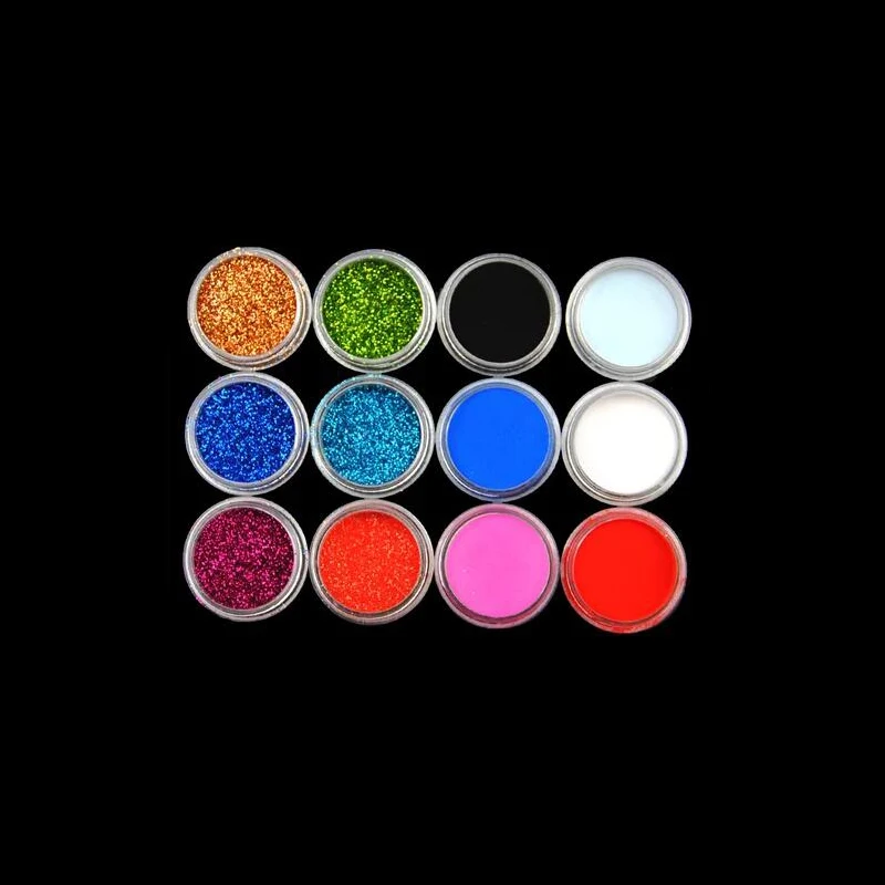 32x SetFull Acrylic Powder Liquid NAIL ART KIT Block Glitter Brush Glue Tips Set