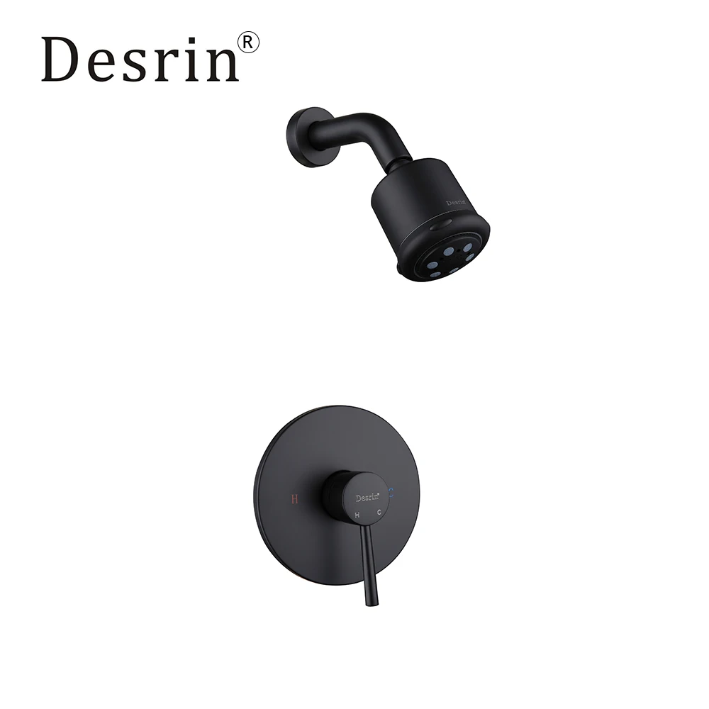 Desrin ванная комната однофункциональный смеситель для душа матовый черный хром