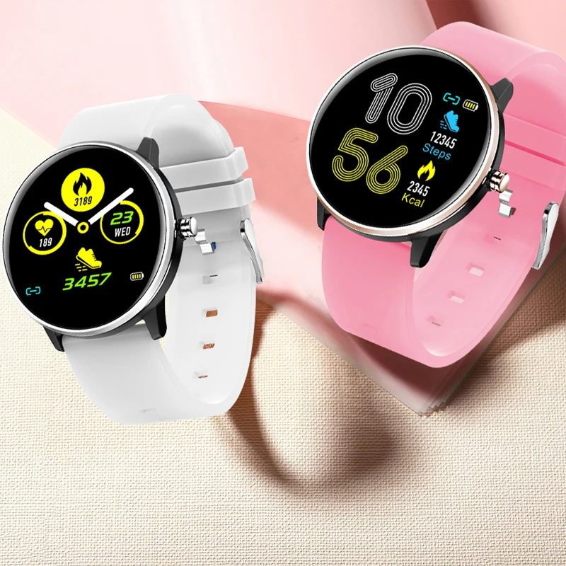 

Women Men Full Screen Touch Control Smart Bracelet Heart Rate Blood Pressure Monitoring Real-Time Weather IP68 Depth Waterproof