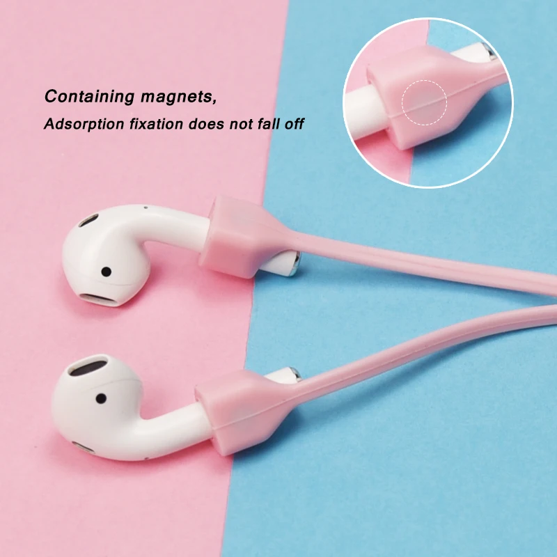 

OWX Magnetic Earphone Strap For ios smartphone AirPods Accessories Anti-Lost Headphone Magnetic String Rope Silicone Cable