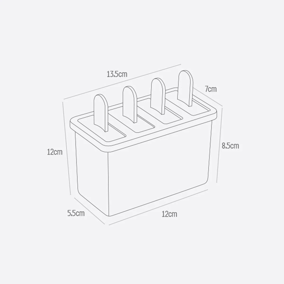Triangle/Round/Square 4 Cell Silicone Popsicle Maker Molds DIY Ice Cube Mold Box Ice Cream Juice Yogurt Lolly Mould Tray - Image 6