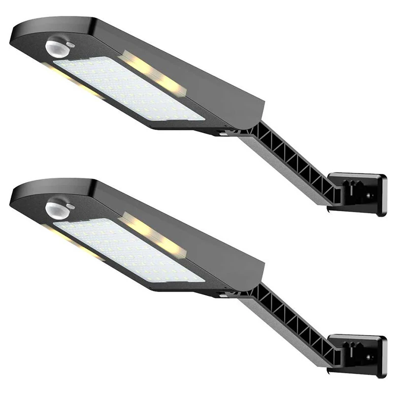 

2 Outdoor Solar Lights, 48 LED Adjustable Safety Lighting, Wireless Motion Sensor Light IP65 Waterproof, Suitable for Yard, Gara