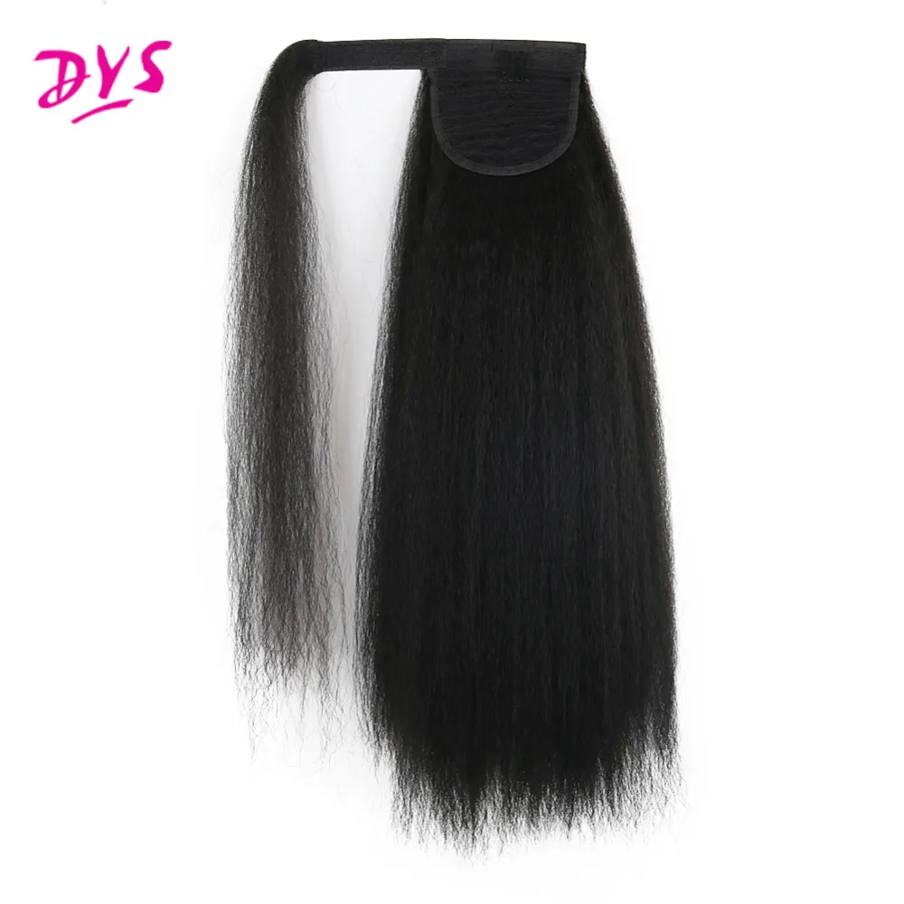 DeYngs Yaki прямые длинные 20 дюймов АФРО Синтетические парики обернуть вокруг волшебной пасты для черных женщин Термостойкое волокно