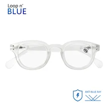 LOOP'N, синие прецизионные очки для чтения, Ретро стиль, круглые очки для чтения, мужские wo, очки для чтения, анти-синий светильник, высокое качество