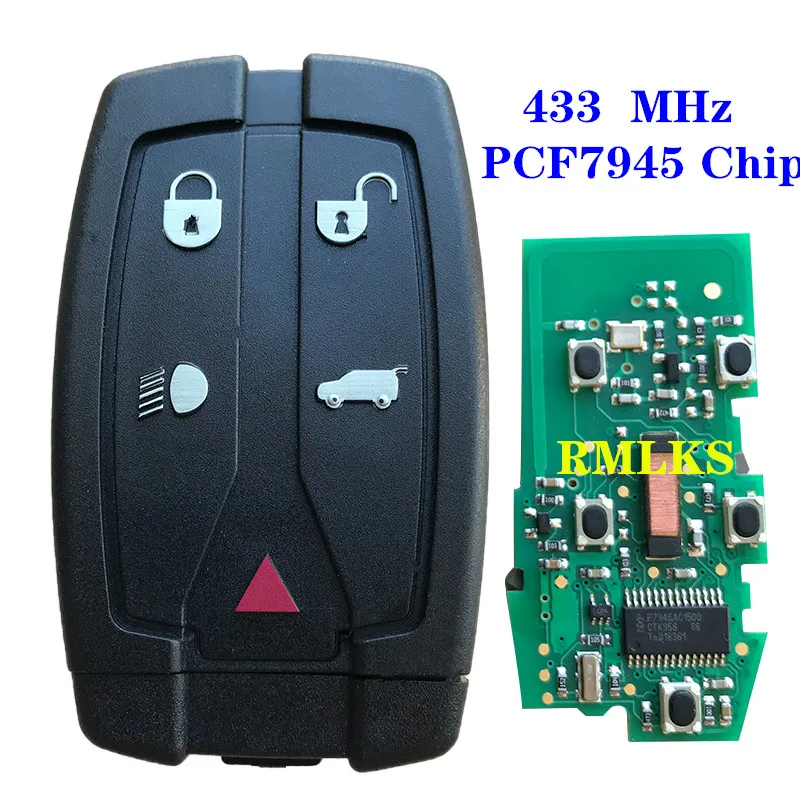 Good Quality Remote Car Key 5 Buttons Smart Card 315MHz 433MHZ Electronic ID46 chip Fit For Land Rover Range Freelander 2