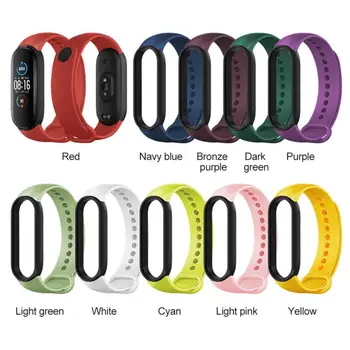

For Xiaomi Mi Band 5 Replacement Silicone Watch Band Strap Contrasting Color strap watch Smart Accessories