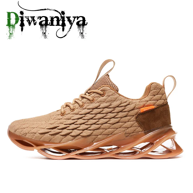 Khaki Air Sole Спортивная обувь для мужчин удобные брендовые новые кроссовки размер 39-44 на шнуровке уличная сетка Фитнес Спортивная обувь для пробежек для мужчин - Цвет: Khaki
