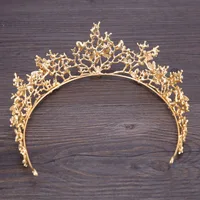 FORSEVEN Gold Color Tiaras Crown Baroque Style Bride Hair Jewelry Headpiece Shining Crystal Noiva Wedding Girls Hair Accessories 6