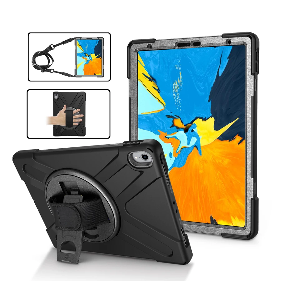 PC+ Силиконовый противоударный чехол для iPad Pro, 11 дюймов,, чехол-подставка, новинка, сверхпрочный, детский, защитный, жесткий, с подставкой, с отделением для ручки+ пленка