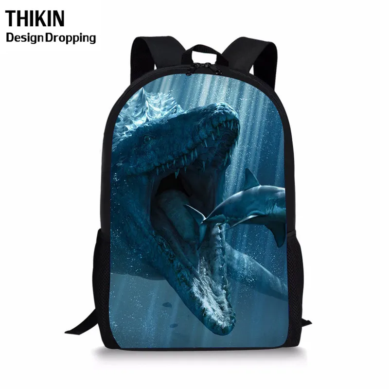Тикин 3D животных Mosasaurus динозавр детские школьные ранцы для мальчиков крутой подростковый Рюкзак Дети ежедневно рюкзак студентов Mochila
