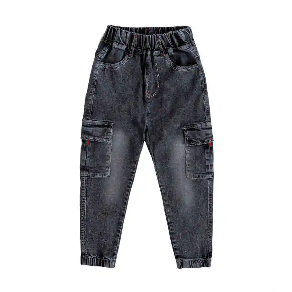 jeans clássico bottoms crianças denim roupas calças do bebê menino mais veludo