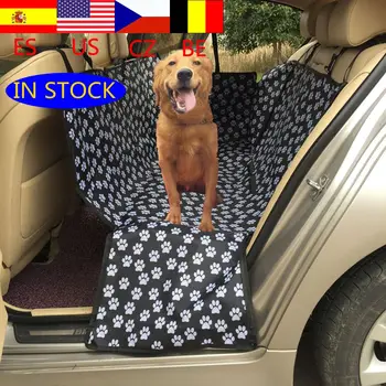 

Oxford Footprint Pet Dog Carriers Rear Back Waterproof Pet Car Seat Cover Mats Hammock With Safety Belt