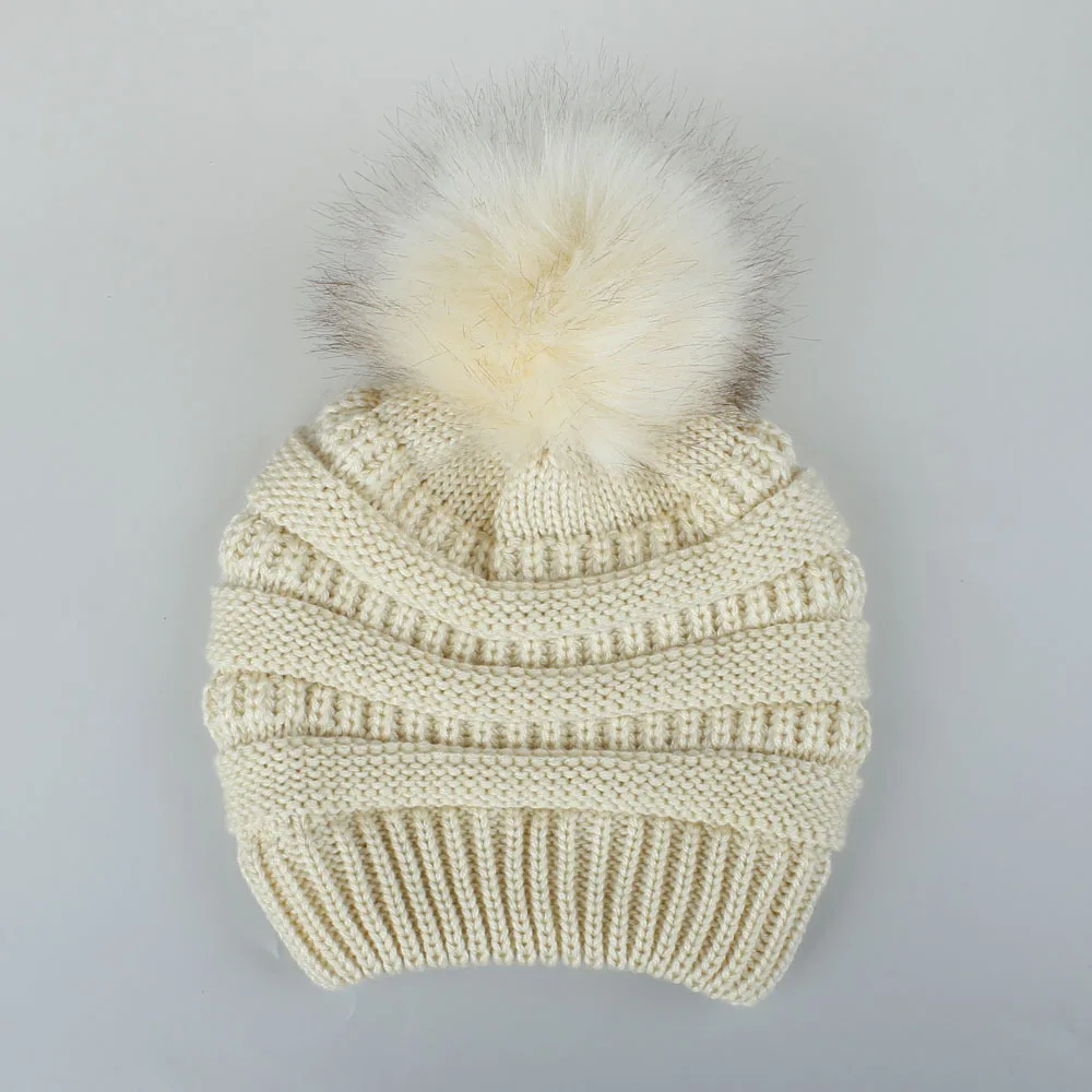 Теплая зимняя вязаная шапка skullies beanies, женская брендовая Высококачественная зимняя женская Лыжная шерстяная меховая шапка с помпонами, вязаные шапки