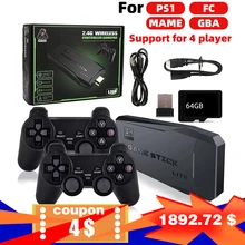 DATA FROG 4K HD Video Game Console 2.4G Double Wireless Controller For PS1/FC/GBA Retro TV Dendy Game Console 10000 Games Stick