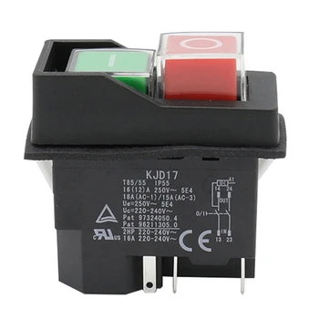 

Waterproof Electronetic Push Button Switch 5 Pins KJD17 220-240V Coil netic Starter Power Tool Safety Switches