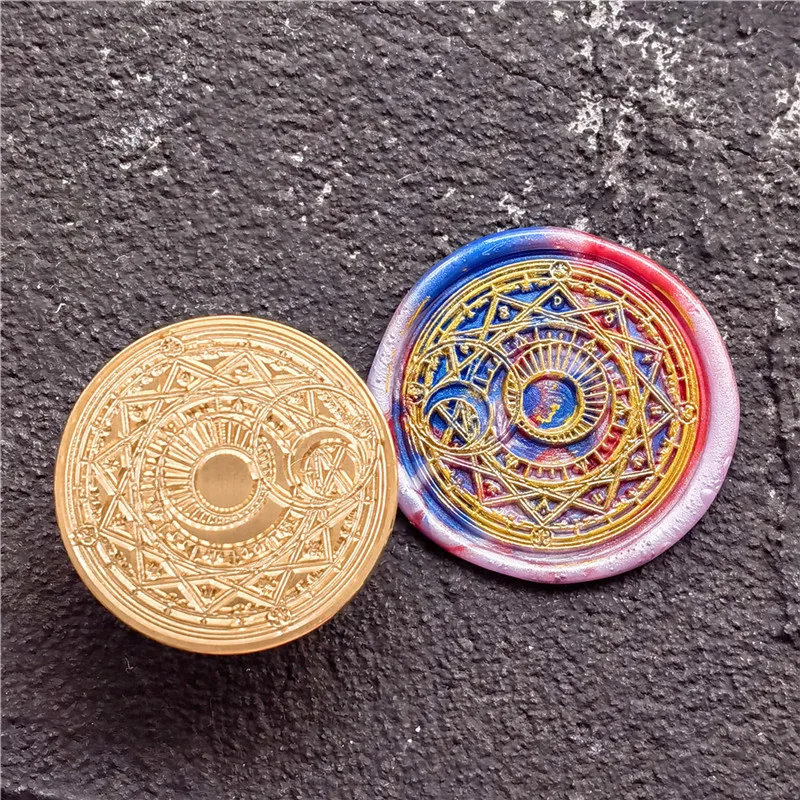 1pcs Star Cardcaptor Sakura Power Sun and Moon Magic pattern Gold Plated Wax Seal Stamp sealing wax stamp head 6 style choose 