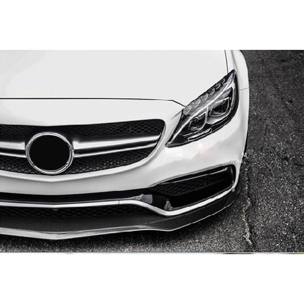 Front Bumper Lip Spoiler Splitters for Mercedes-Benz W205 C63 AMG 4 Door- Carbon Fiber