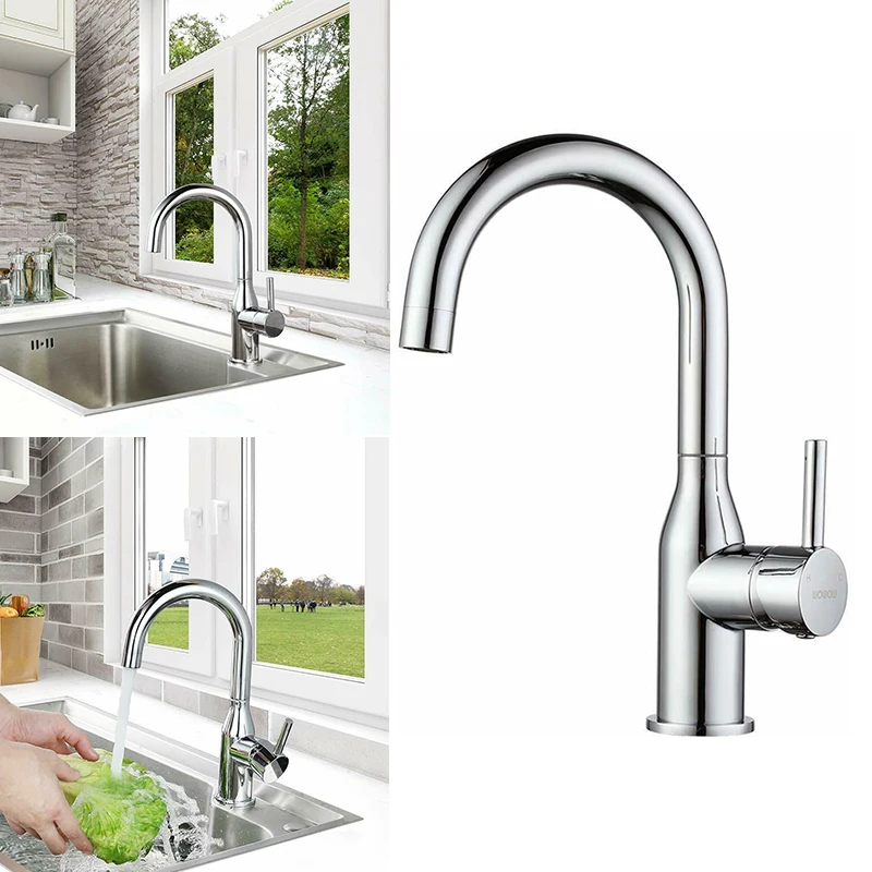 

Rotatable Stainless Steel Bathroom Basin Sink Faucets Single Lever Handle Tap Replacement Faucets And Accessories