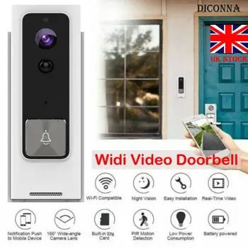 

WiFi Wireless Video Doorbell Two-Way Talk Smart Door Bell Security Camera HD