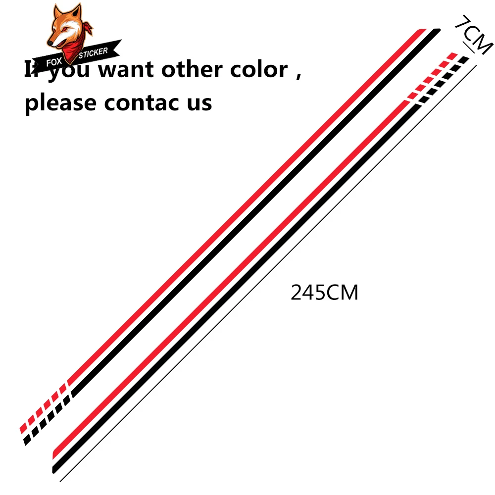  2Pcs Vinyl Film Auto DIY Styling Decoration Decals Automobile Car Long Side Stripes Stickers Car Ac